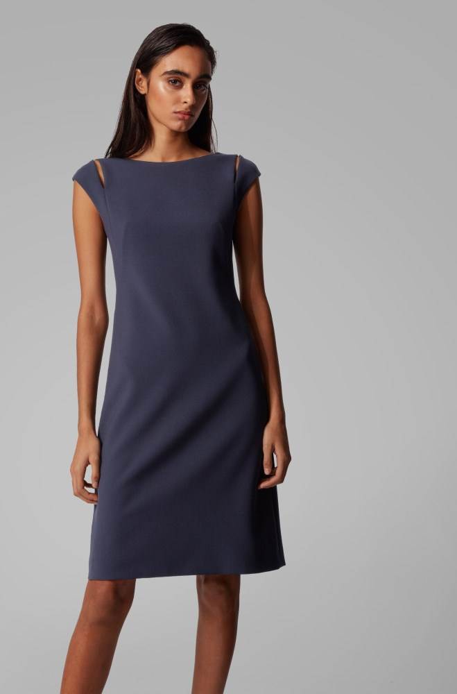 Hugo Boss Shift dress Mørke Blå | cy3G8wRf