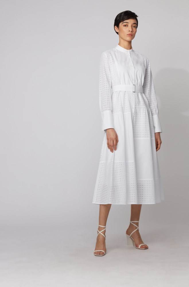 Hugo Boss Shirt dress Hvite | InuoGtAA