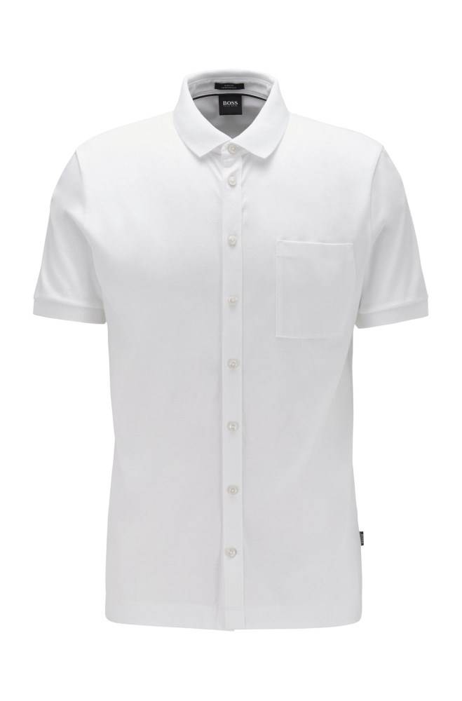 Hugo Boss Shirt-style polo top Hvite | To9dWzSi