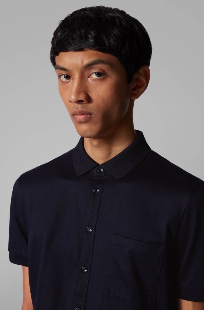 Hugo Boss Shirt-style polo top Mørke Blå | W3DjBLfJ