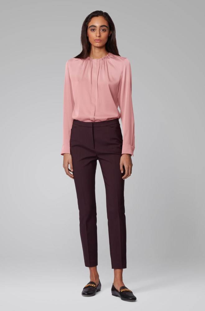 Hugo Boss Silk-blend blouse Lyse Rosa | 3vnDNMWm