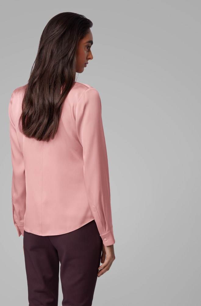 Hugo Boss Silk-blend blouse Lyse Rosa | 3vnDNMWm