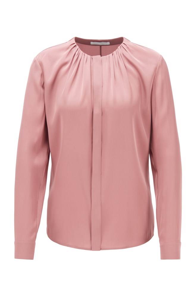 Hugo Boss Silk-blend blouse Lyse Rosa | 3vnDNMWm