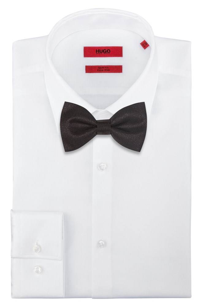 Hugo Boss Silk-blend bow tie Svarte | S9r5xGcp