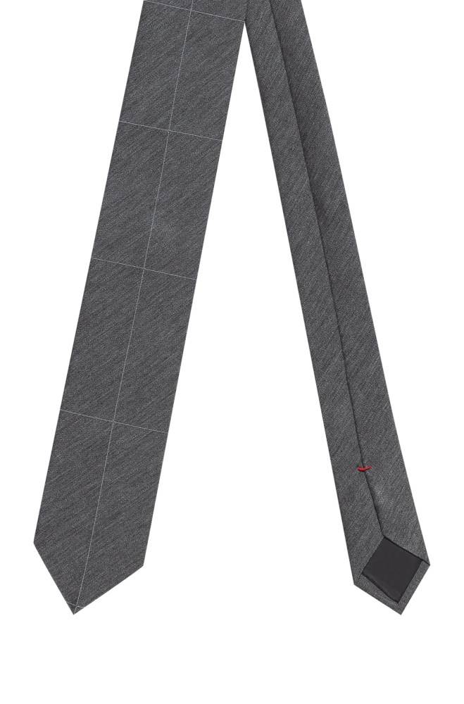 Hugo Boss Silk-blend melange tie Lyse Grå | UexHXwSn