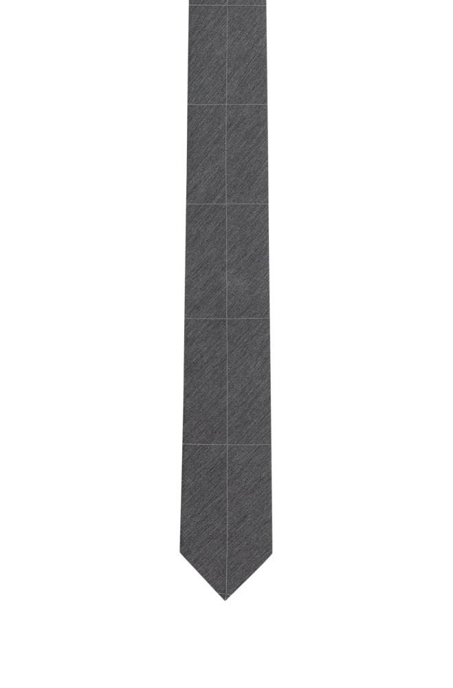 Hugo Boss Silk-blend melange tie Lyse Grå | UexHXwSn