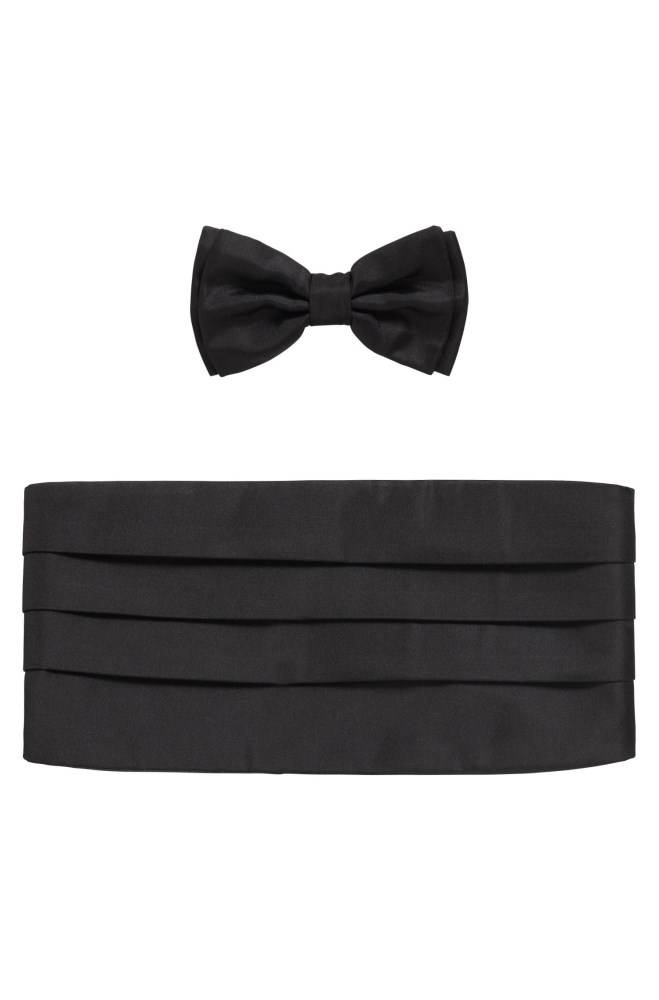 Hugo Boss Silk bow tie and cummerbund set Svarte | ESyARVJk