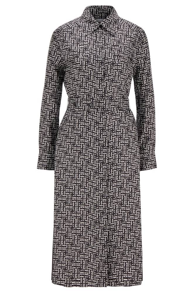 Hugo Boss Silk twill shirt dress Patterned | a4jc7Z3X