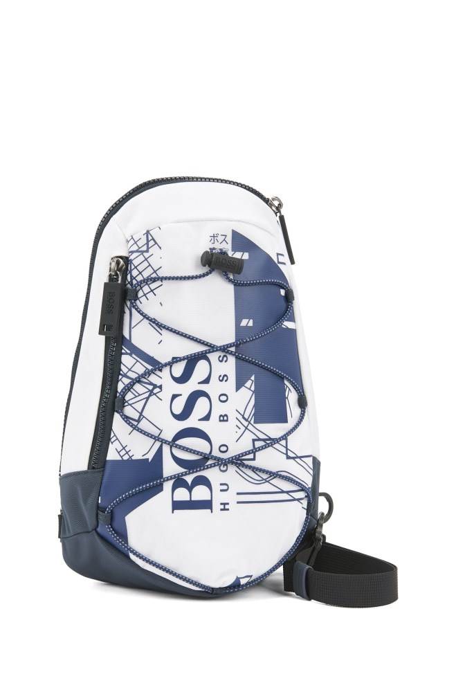 Hugo Boss Single-strap backpack Hvite | jNCmjJ02