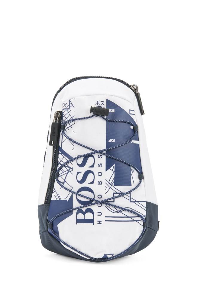 Hugo Boss Single-strap backpack Hvite | jNCmjJ02