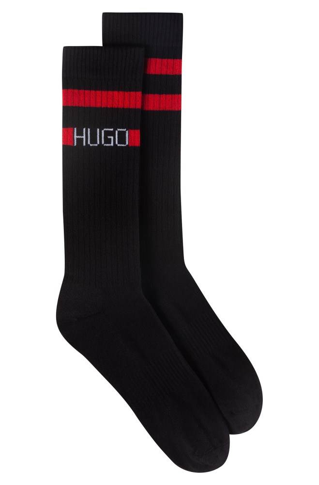 Hugo Boss Skater-length cotton-blend socks Svarte | aetvMtGN