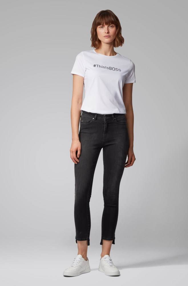 Hugo Boss Skinny-fit cropped jeans Mørke Grå | iXXpGa1D