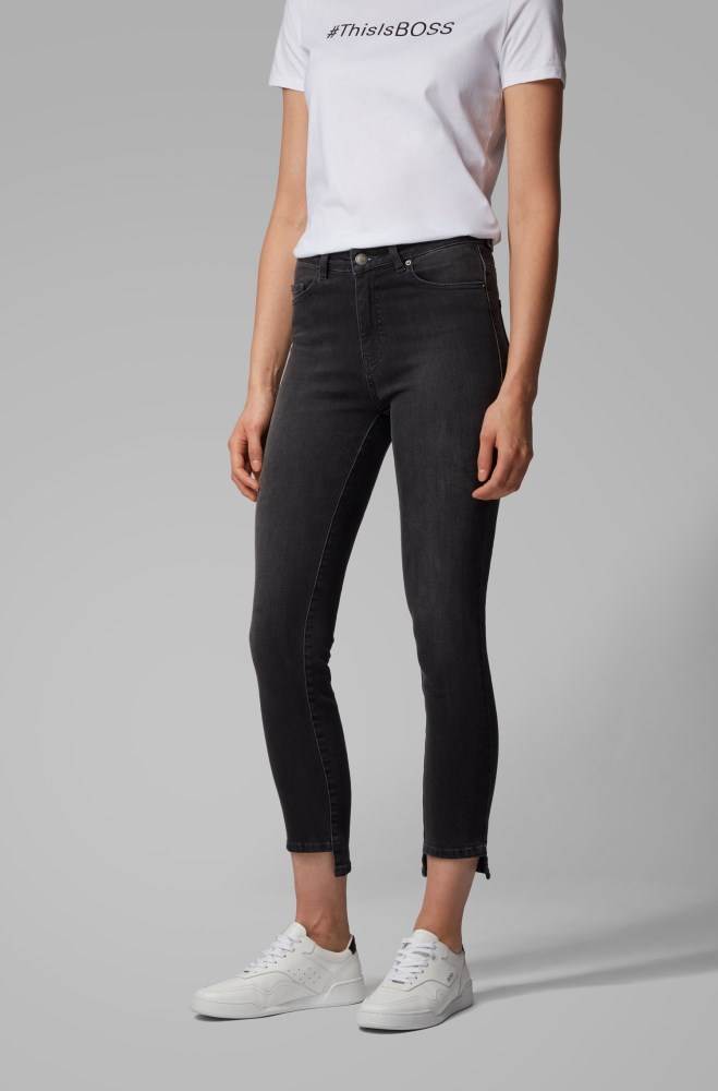 Hugo Boss Skinny-fit cropped jeans Mørke Grå | iXXpGa1D