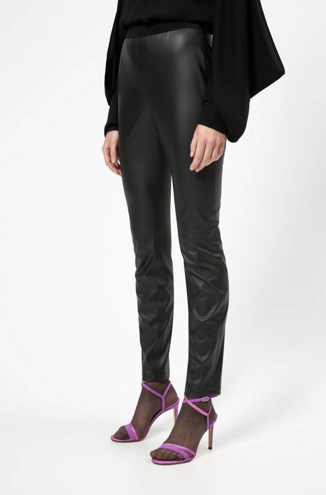 Hugo Boss Skinny-fit faux-leather trousers Svarte | m4gU7rnW