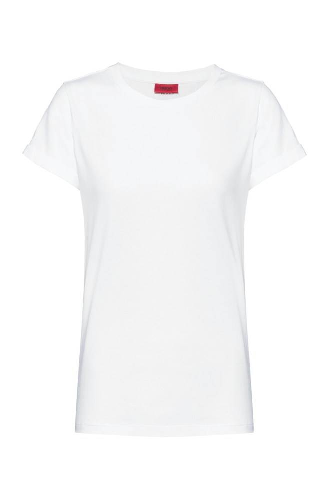 Hugo Boss Slim-fit T-shirt Hvite | 5FT7KIDi