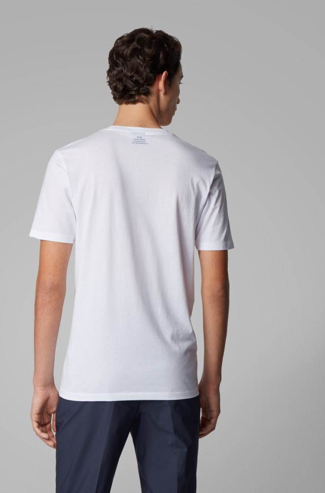 Hugo Boss Slim-fit T-shirt Hvite | SXhAtwK0