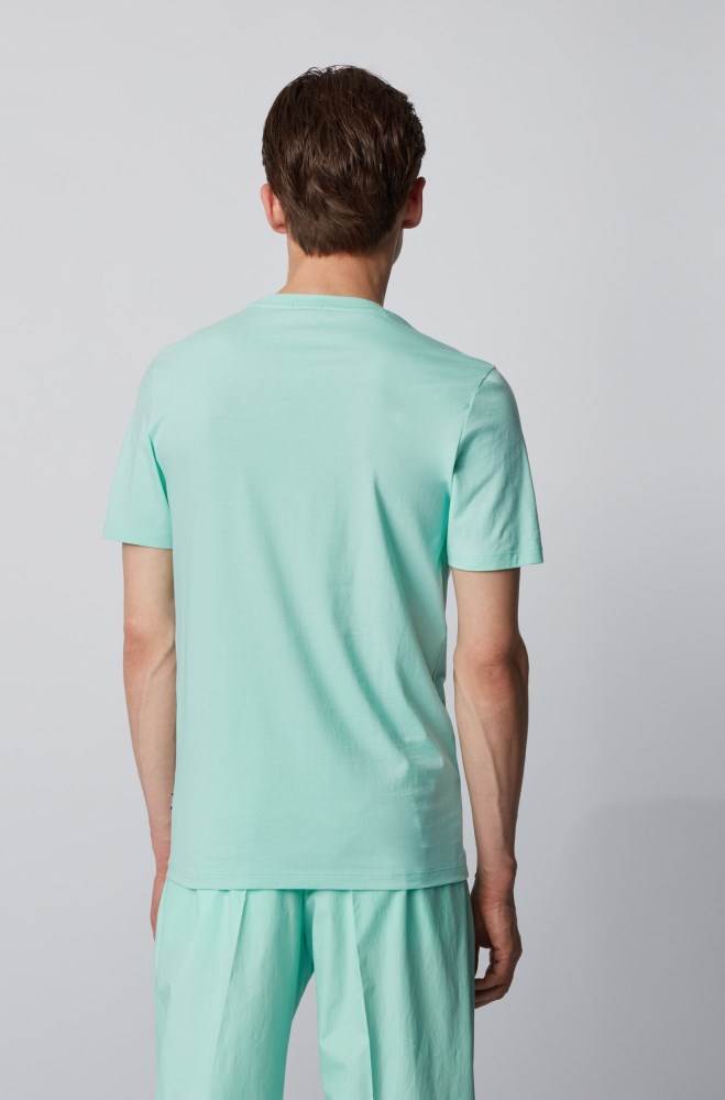 Hugo Boss Slim-fit T-shirt Lyse Grønn | EAJhUmrk