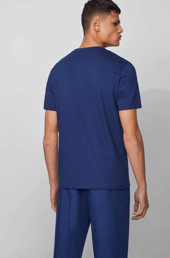 Hugo Boss Slim-fit T-shirt Mørke Blå | 2KlG7Xd1