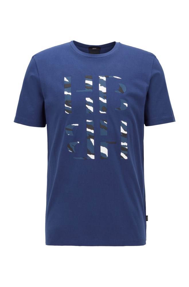 Hugo Boss Slim-fit T-shirt Mørke Blå | 2KlG7Xd1