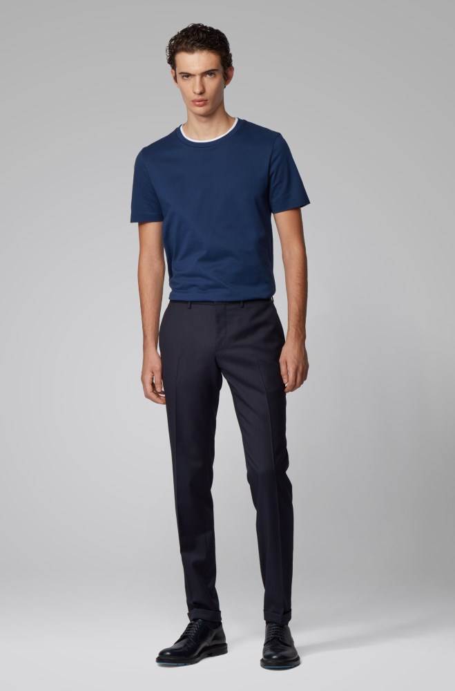 Hugo Boss Slim-fit T-shirt Mørke Blå | FK88zHZl