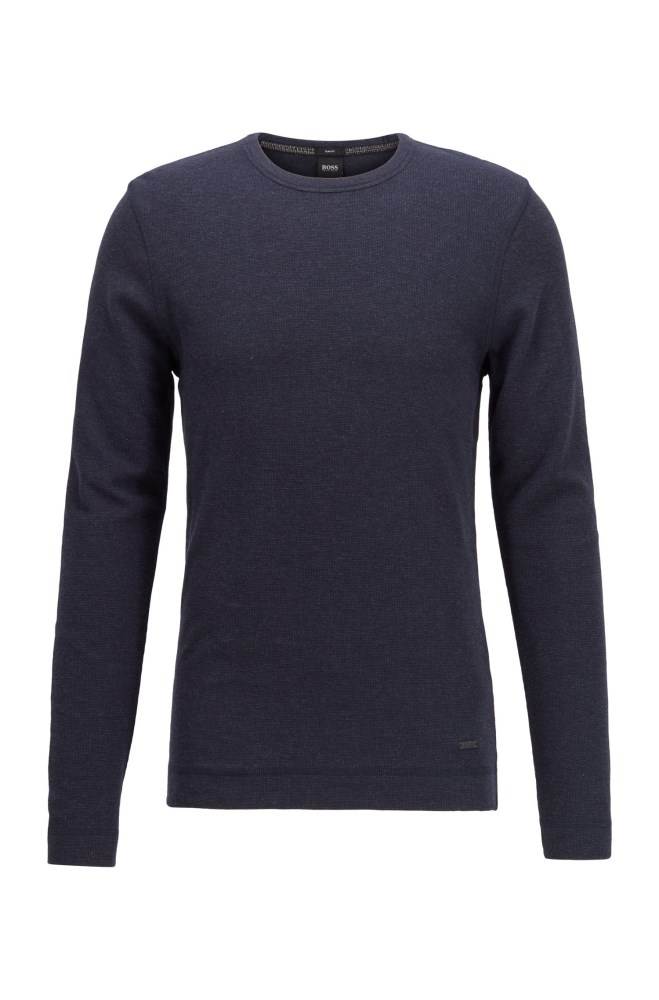 Hugo Boss Slim-fit T-shirt Mørke Blå | WwOQeRlr