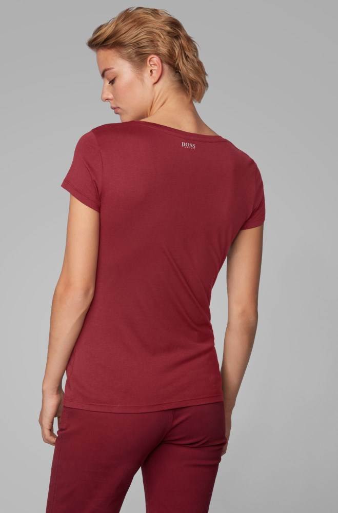 Hugo Boss Slim-fit T-shirt Rød | y9EU1P8m