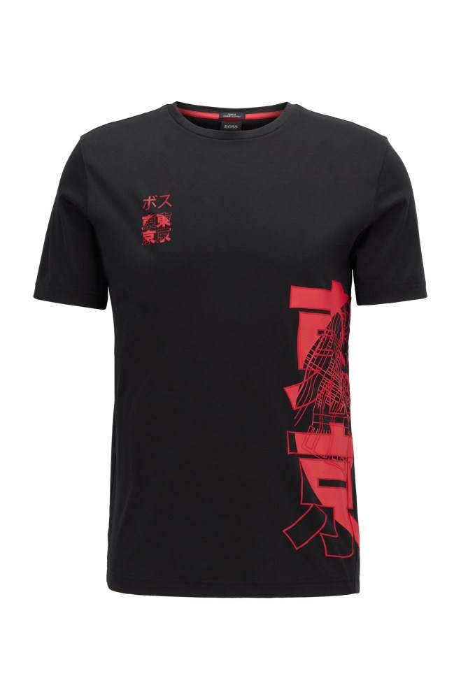 Hugo Boss Slim-fit T-shirt Svarte | 3UleoDKe