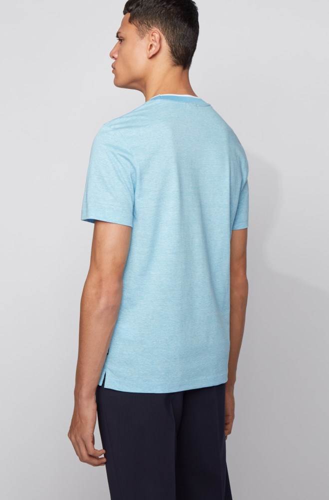 Hugo Boss Slim-fit T-shirt Turkis | kKBEj1g9