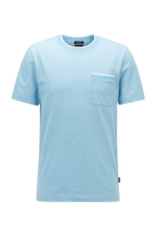 Hugo Boss Slim-fit T-shirt Turkis | kKBEj1g9