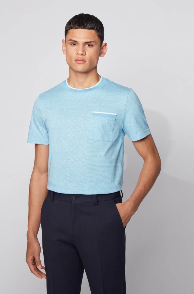 Hugo Boss Slim-fit T-shirt Turkis | kKBEj1g9