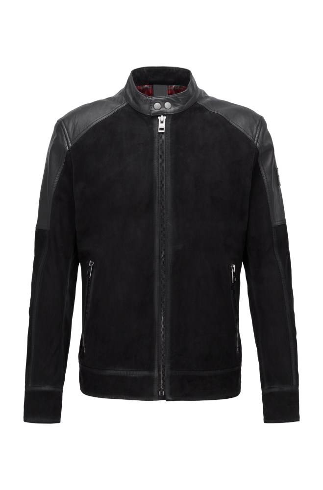 Hugo Boss Slim-fit biker jacket Svarte | L1ZTIMAG