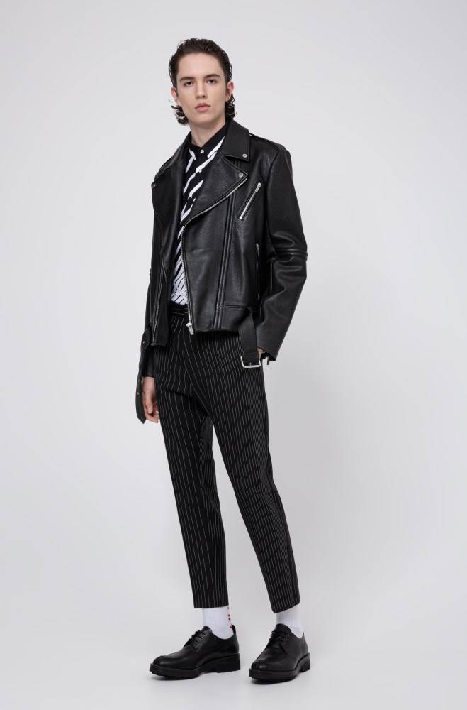 Hugo Boss Slim-fit biker jacket Svarte | WmmD3Eo9