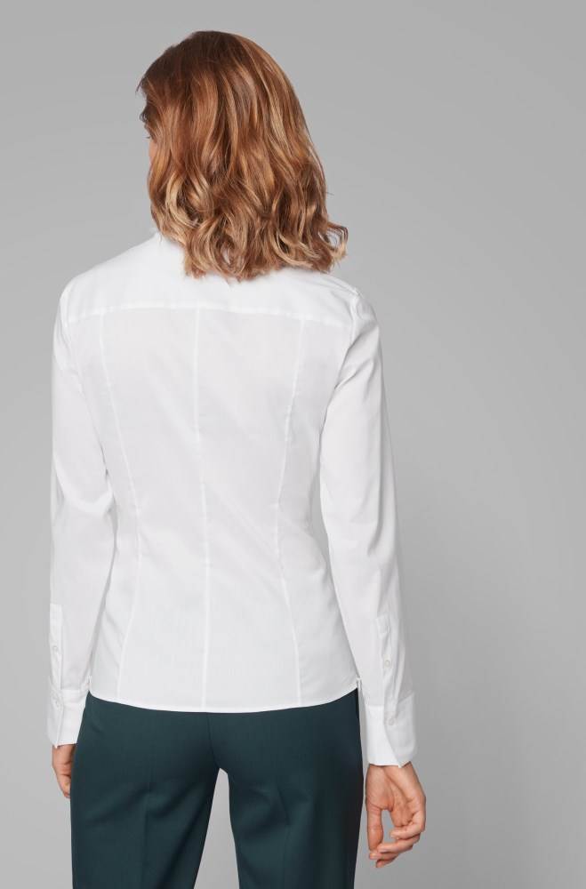 Hugo Boss Slim-fit blouse Hvite | VGUZWrip