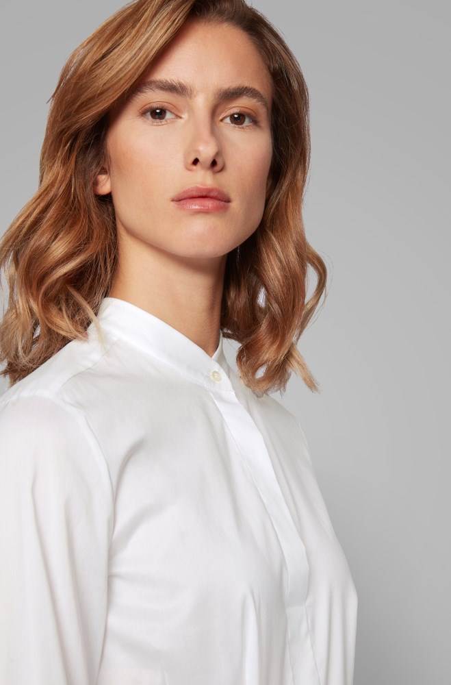 Hugo Boss Slim-fit blouse Hvite | VGUZWrip