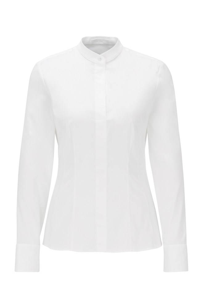 Hugo Boss Slim-fit blouse Hvite | VGUZWrip