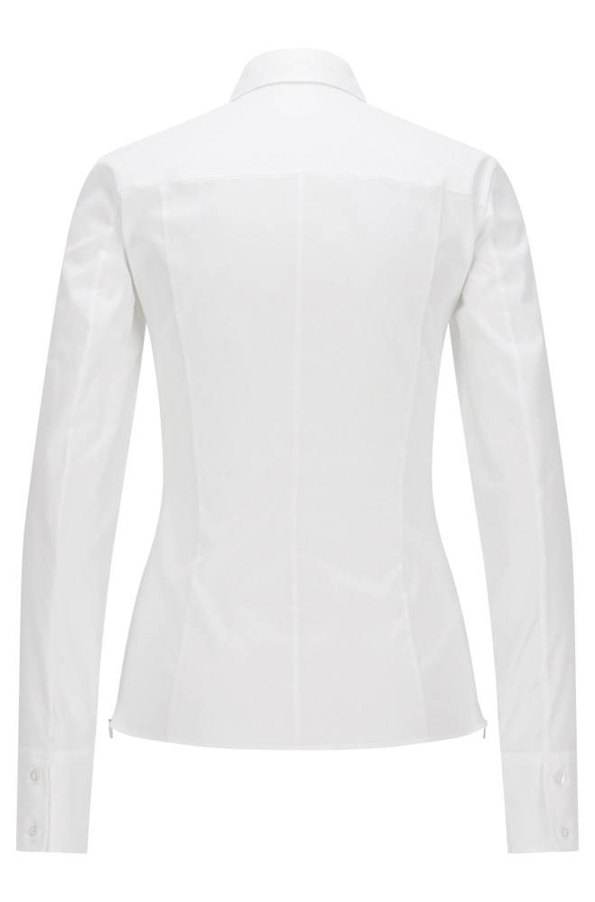 Hugo Boss Slim-fit blouse Hvite | iRY1ojwW