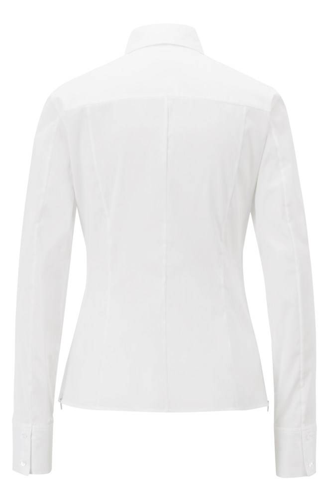 Hugo Boss Slim-fit blouse Hvite | iRY1ojwW