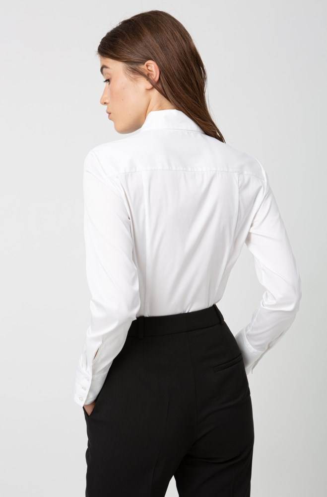 Hugo Boss Slim-fit blouse Hvite | tjlwTq2T