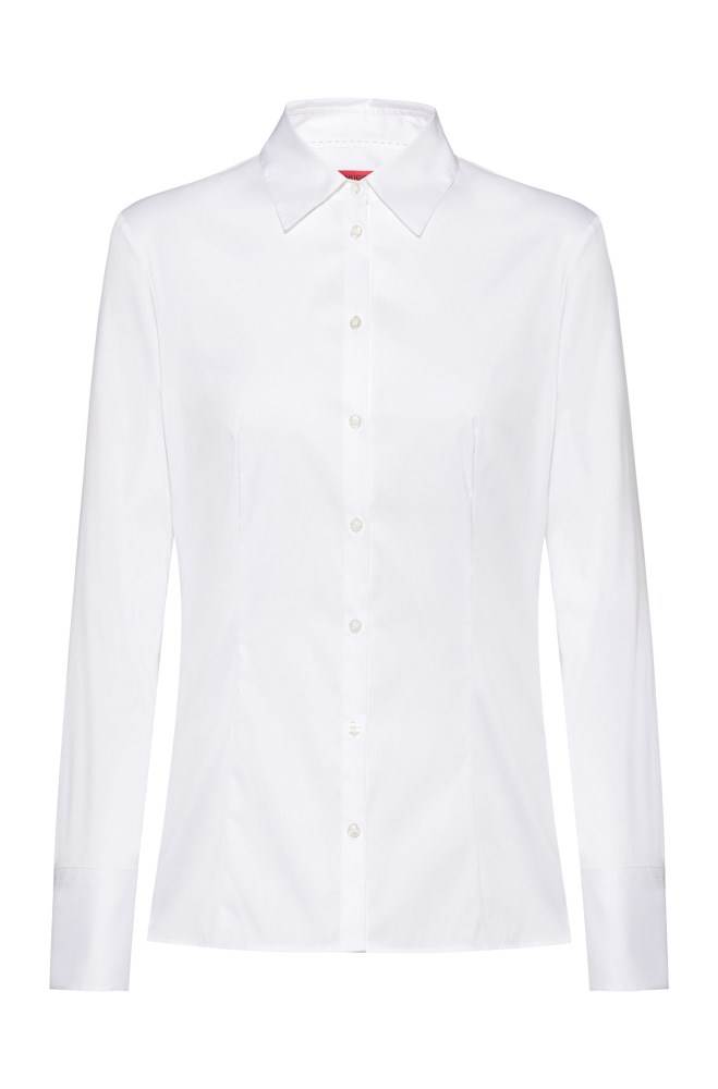 Hugo Boss Slim-fit blouse Hvite | tjlwTq2T