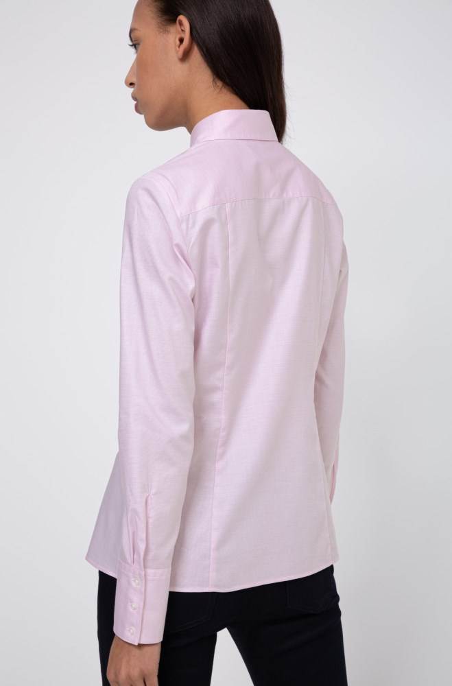 Hugo Boss Slim-fit blouse Lyse Rosa | 6VhxoXL9