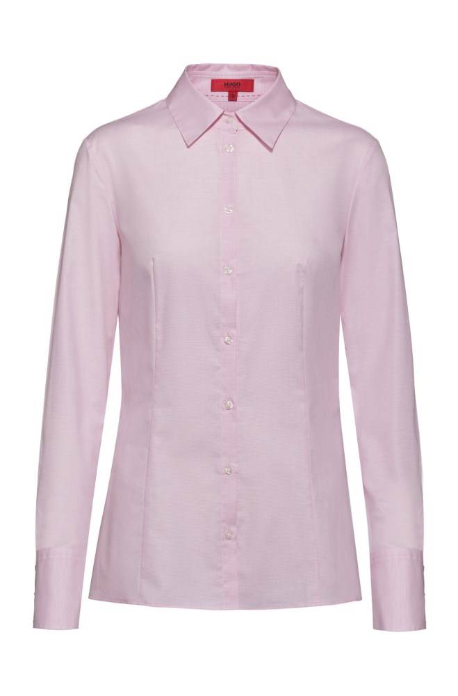 Hugo Boss Slim-fit blouse Lyse Rosa | 6VhxoXL9