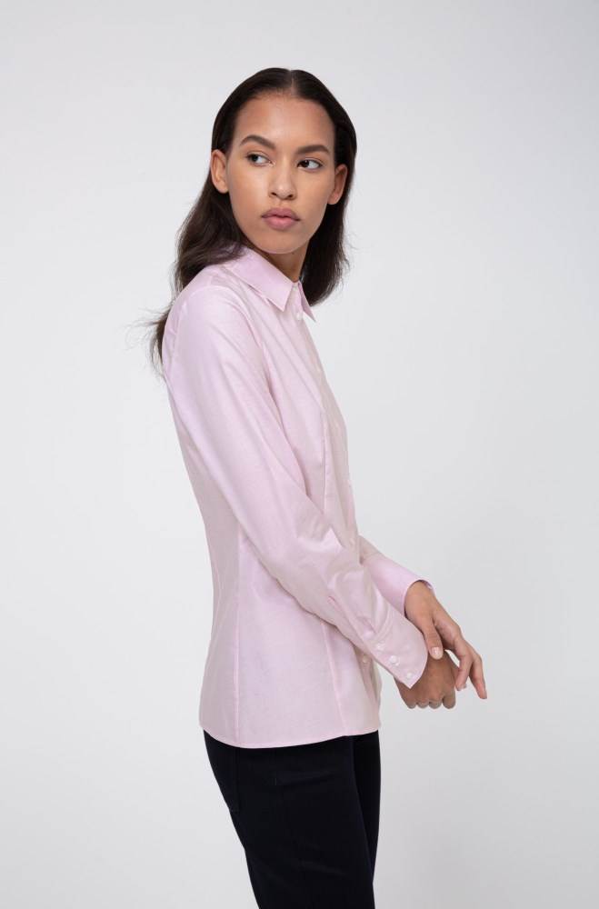 Hugo Boss Slim-fit blouse Lyse Rosa | 6VhxoXL9