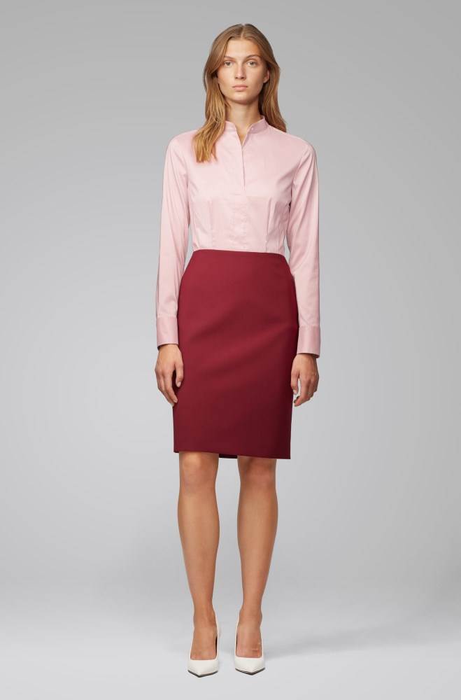 Hugo Boss Slim-fit blouse Lyse Rosa | mudLxA7M