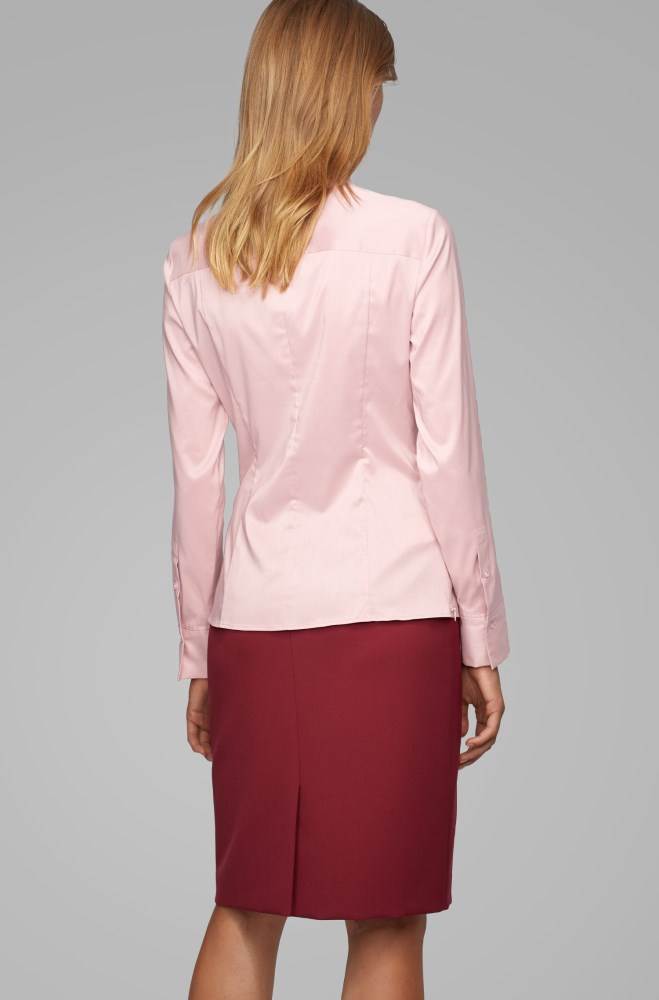 Hugo Boss Slim-fit blouse Lyse Rosa | mudLxA7M