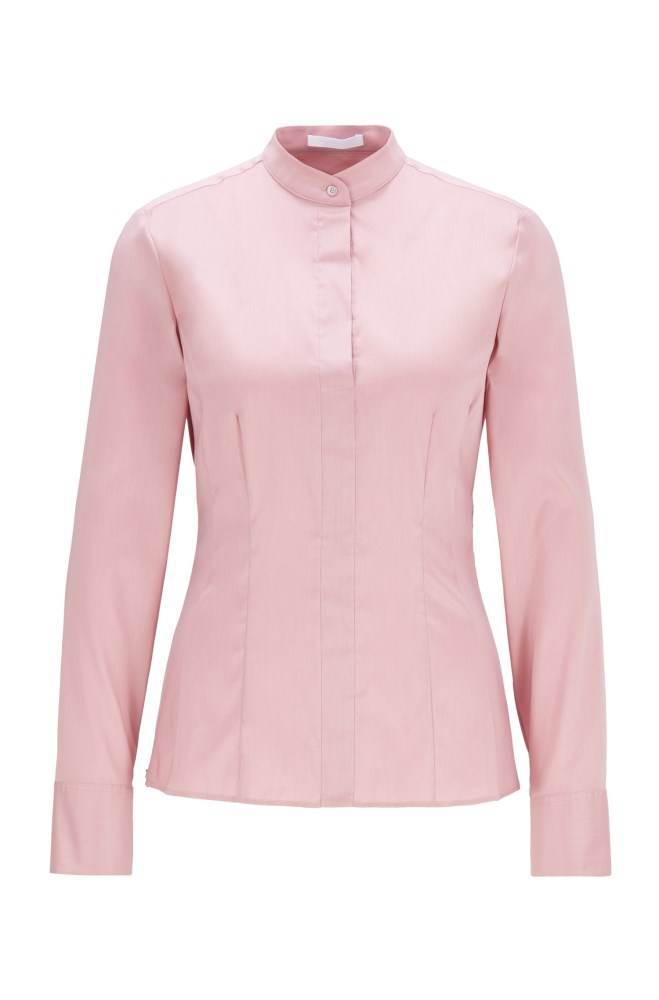 Hugo Boss Slim-fit blouse Lyse Rosa | mudLxA7M