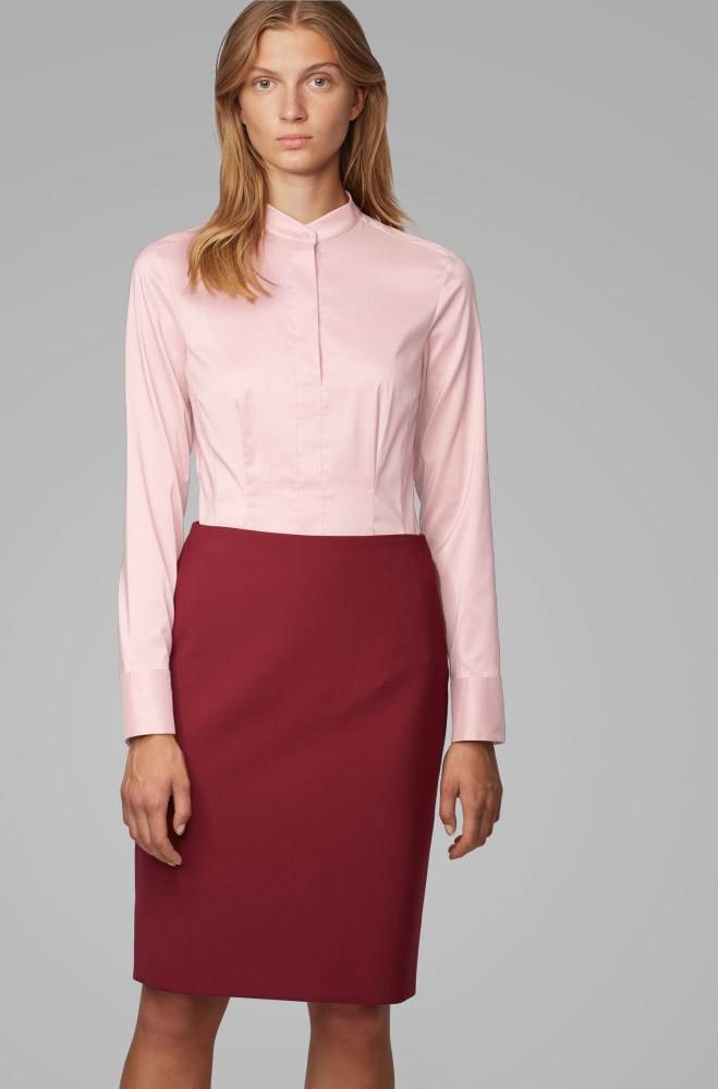 Hugo Boss Slim-fit blouse Lyse Rosa | mudLxA7M