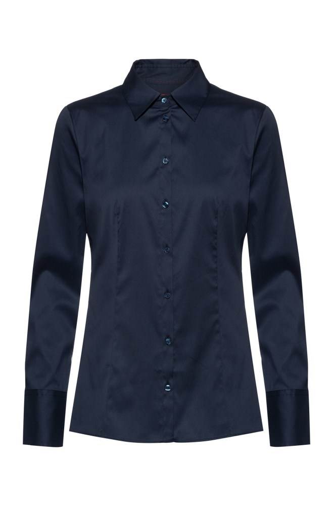 Hugo Boss Slim-fit blouse Mørke Blå | 6VQP5a7J