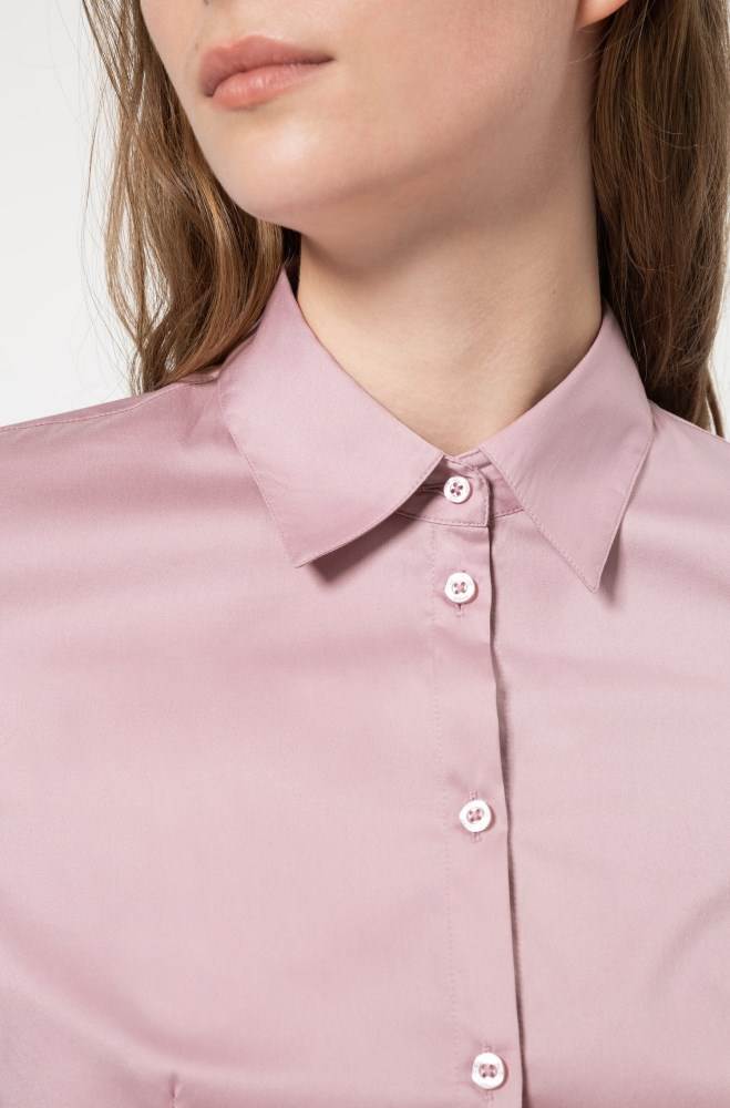 Hugo Boss Slim-fit blouse Mørke Rosa | IWoNYBz8