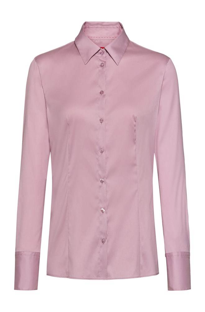 Hugo Boss Slim-fit blouse Mørke Rosa | IWoNYBz8