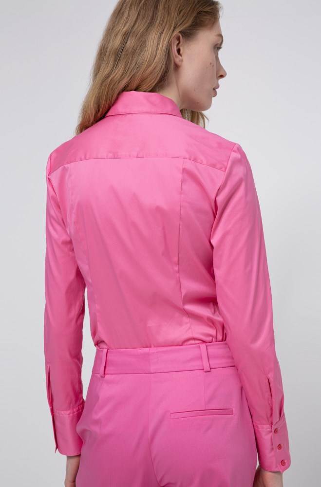 Hugo Boss Slim-fit blouse Rosa | TPqsVUgs